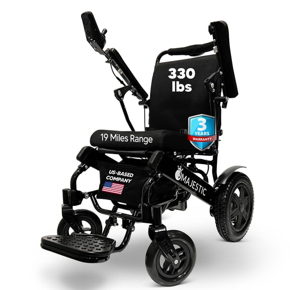 Only 49 lbs Electric Wheelchair, 20" Seat Width, 330 lbs Capacity, 19 Miles Range, Electric Wheelchairs for Adults, US Based Support, Remote Controlled Wheel Chair, IQ-9000 by Majestic