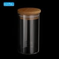 thumbnail image 3 of Uxcell 6.8 oz Glass Jar with Airtight Bamboo Lid Glass Kitchen Container Clear Food Storage Jar 2 Pack (10x5.4cm), 3 of 6