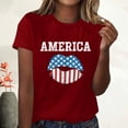 thumbnail image 2 of Blusa informal de manga corta con cuello redondo y estampado suelto de verano para mujer con estilo OAVQHLG3B Store  lin121212, 2 of 4