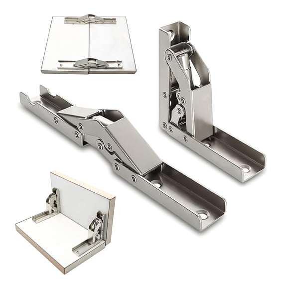2 PCS Folding Door/Shelf Hinge, 90 Degree Hidden Bracket Table Holder Furniture Parts