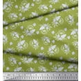 thumbnail image 3 of Soimoi Green Poly Georgette Fabric Leaves & Jasmine Floral Printed Craft Fabric by the Yard 52 Inch Wide, 3 of 3