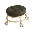 thumbnail image 3 of Asiento de rodillos de taburete enrollable adulto redonda resistente con cuero de la rueda de rueda para la entrada de la cocina salón pedicura de la Negro, 3 of 8