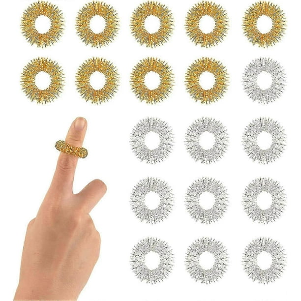 20 Packs Spiky Massage Finger Rings, Finger Acupressure Ring Set Fidget ...