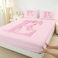 thumbnail image 3 of jejeloiu Chic Bowtie Bow Bed Sheets,Girls Pink Bowknot King Sheets,First Letter E Sheet Set For Teens,Super Cozy Room Decor,4pcs, 3 of 7