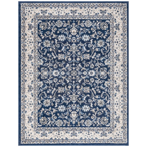 Madison Traditional 5' x 7' Dark Blue Polypropylene Indoor Area Rug