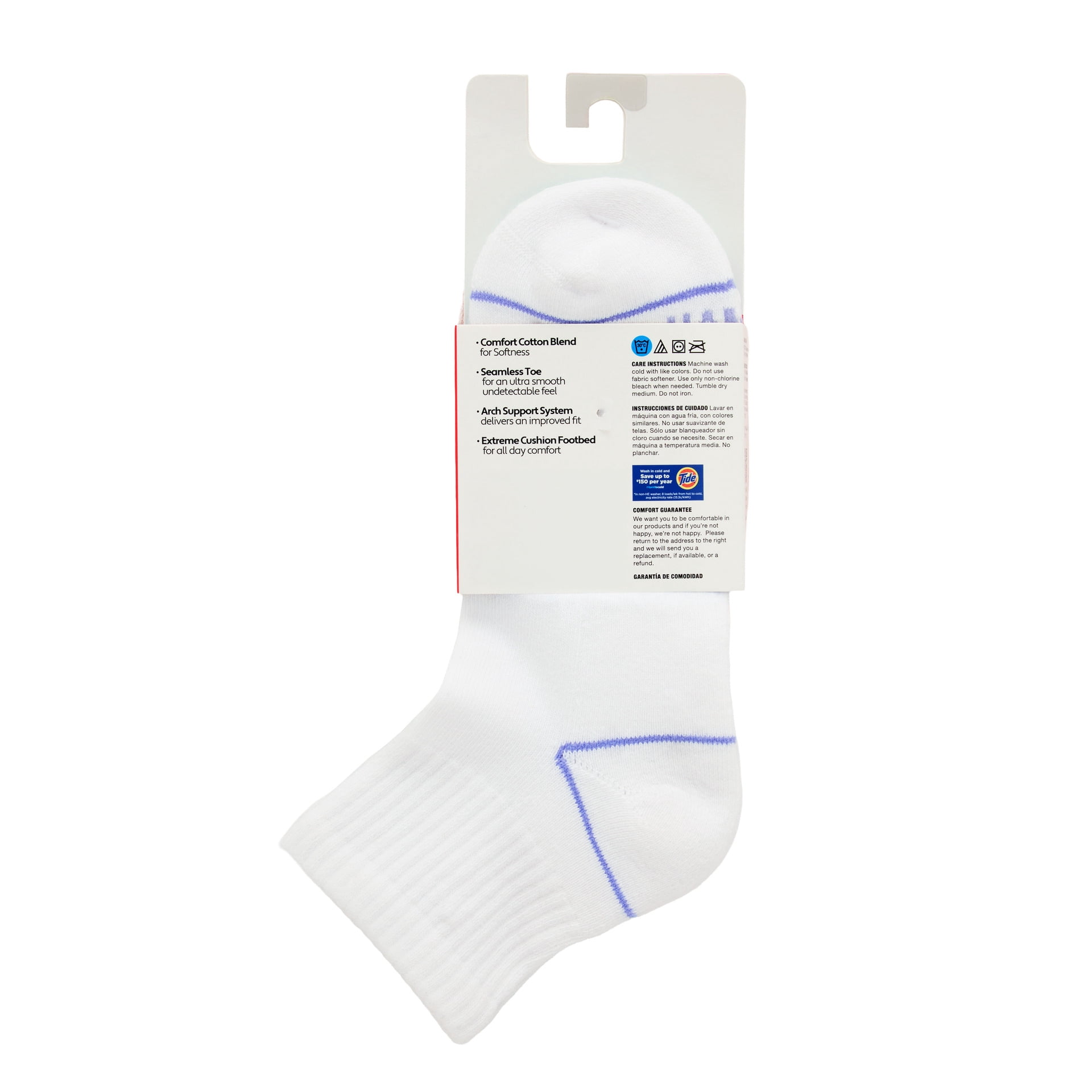 Hanes Women's Absolute Comfort Ankle Socks, 4-Pack, Size 5-9