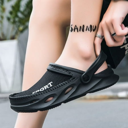 

2024 Mens Garden Clogs Shoes Breathable Summer Beach Sandals Sports Sandals Adjustable Slide Slip-on Outdoor Beach Slippers
