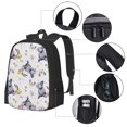 thumbnail image 4 of Vsdgher Rabbit And Butterfly Print Backpack for Women Men School Bookbag with Laptop Compartment for College Work Travel, Simple Fashion Casual Daypack, Fit 15" Laptop, 4 of 8