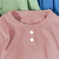 thumbnail image 3 of LIJCC T-Shirt en Coton Côtelé pour Filles, Manches Longues, Col Rond, Ourlet Incurvé, Tunique Unie, Coupe Ajustée, Basique, 3 of 8