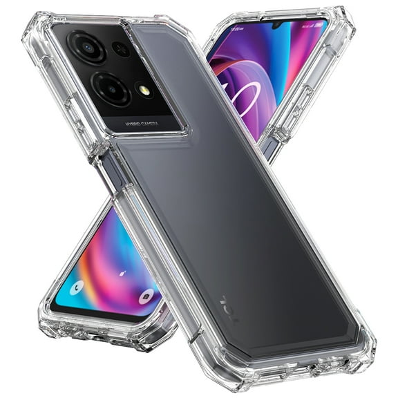 Nakedcellphone Clear Case for TCL K33 / K32 5G Phone (2025), [Shock Absorbing] Hybrid TPU Cover - Transparent