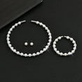 thumbnail image 4 of Sdmnsg-T Rhinestone Bridal Wedding Jewelry Set Silver Necklace Earrings Bracelet Sets Prom Formal Costume Jewelry Sets for Women and Brides, 4 of 7