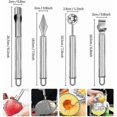 thumbnail image 3 of 4 Pcs Fruit Tool Set 4 In 1 Fruit Carving Knife Stainless Steel Watermelon Baller Multifunctional Fruit Peeler Seed Remover Kitchen Helper, 3 of 5