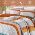 thumbnail image 4 of Juego de edredón WONGS BEDDING naranja con rayas bohemias, tamaño king, 4 of 7