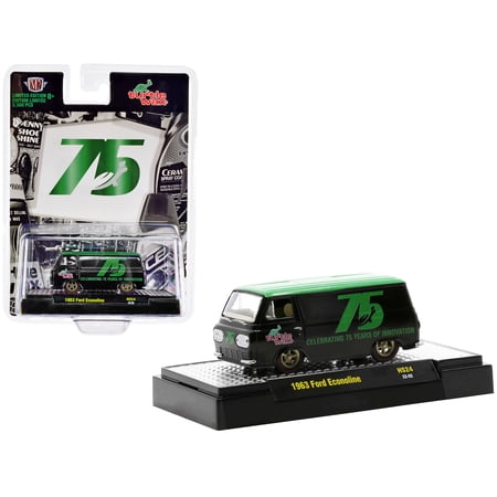 1963 Ford Econoline Van Black with Green Top Ltd Ed to 5500 pcs 1/64 Diecast Model Car by M2 Machines