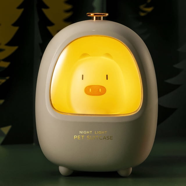 Luz de noche para niños Linda luz de noche para niños Lámpara de noche para niños Cerdo blanco Sailing Electrónica