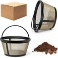 thumbnail image 1 of Panier Filtre Réutilisable 8-12 Tasses avec Fond Fermé Compatible avec Cafetière et Brasseur - Remplacement Permanent pour Filtres Mr Coffee Style Panier Doré Lot de 2, 1 of 7