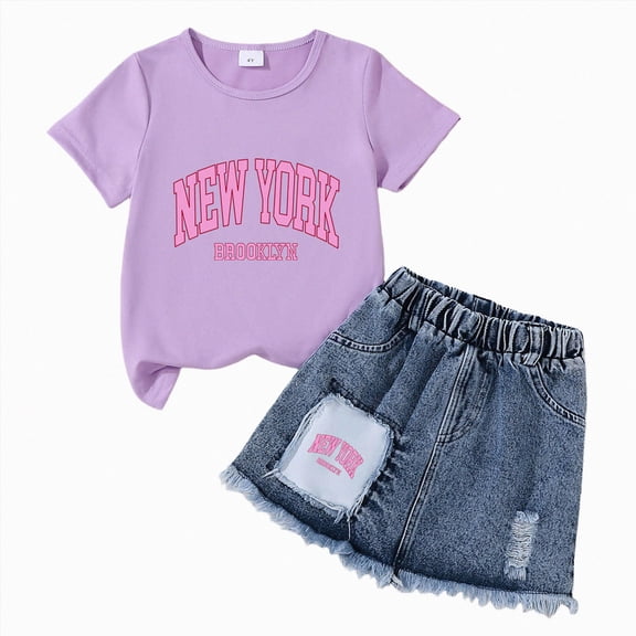 Toddler Girls Summer Sets Clothing 6-12 Months 2t 3t 4t 5t Children Cute Cartoons Printed Short Sleeve Cotton T-Shirt And Elastic Waist Shorts Sets Kids Outfit Beach Clothes 2-3 Years
