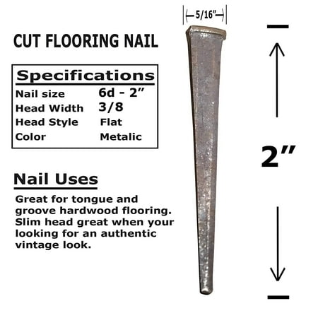 

2 - 6d CUT FLOORING NAILS - Antique Historic Reproduction Nails - lbs 2