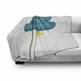 thumbnail image 3 of Teal and Yellow Soft Flannel Fleece Throw Blanket, Cloud with Thunderbolts Cartoon Style Meteorology Climate Theme, Cozy Plush for Indoor and Outdoor Use, 50" x 60", Teal and Yellow, by Ambesonne, 3 of 6