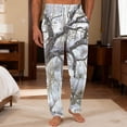 thumbnail image 4 of Havenx Men's Pajama Pants Camo Elastic Pants with Pockets Straight-Fit Long Pj Bottoms Drawstring Casual Novelty Lounge Breathable Clothes,Gray L, 4 of 6