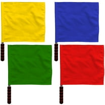 4 Pcs Referee Hand Flags Conducting Waving Emblems Banner Special Red for Volleyball