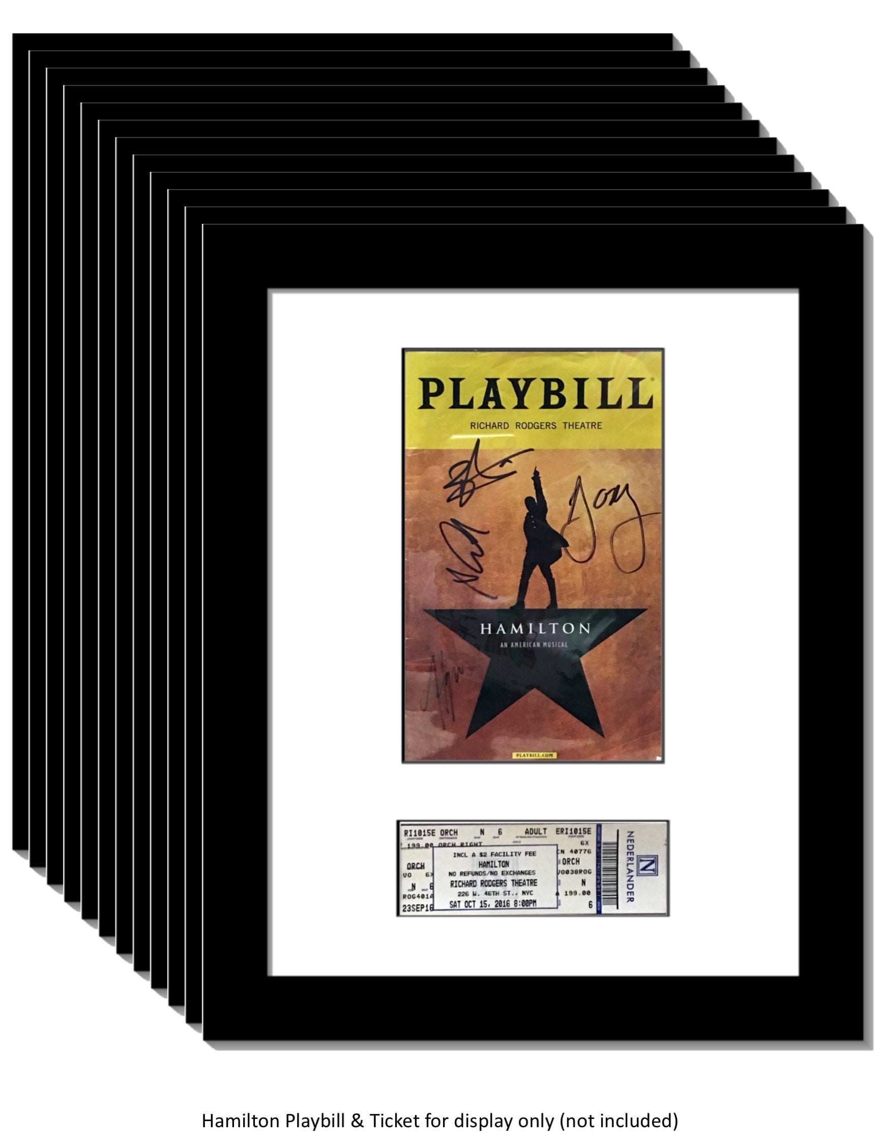 Picture Framing Mats for Playbill and theater tickets CUSTOM CUT set 25 Black 