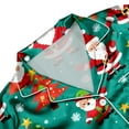 thumbnail image 7 of FAOWME Family Matching Christmas Pajamas Set Outfits Long Sleeve Turndown Collar Santa Claus Print Buttons Top And Pant Comfortable Soft Sleepwear For Child Kids-Green 13-14 Years, 7 of 7