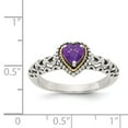 thumbnail image 4 of 925 Sterling Silver With Real 14kt Amethyst Ring Size: 7; for Adults and Teens; for Women and Men, 4 of 6