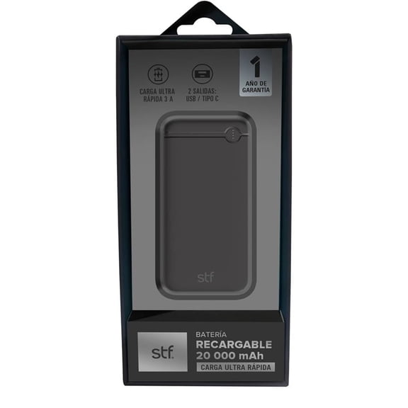 Batería Portátil STF Recargable 20000 mAh