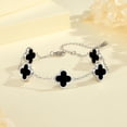 thumbnail image 5 of 18K Gold Plated Clover Bracelet Set for Women White/Black/Gold/Silver/Green/Pink Adjustable Link Double-Sided Lucky Bracelets Trendy Bracelets Set Jewelry Gifts for Women Men, 5 of 5