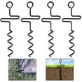 thumbnail image 2 of 4 Pcs Blinds and Tarps Auger Stakes-13 Inch Steel Hunting Blind Stakes-Heavy Duty Forged Steel Tent Stakes for Ground Blinds Tent Camping and Tarps, Black, RN-Hunting-Tent-Stakes-4pcs, 2 of 8