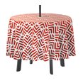 thumbnail image 1 of Vargottam Indoor/OutdoorRoundTablecloth 58 InchTablecloth With Umbrella Hole & Zip, Waterproof TableCloth, TableCovers For Backyard Table -Red, 1 of 7