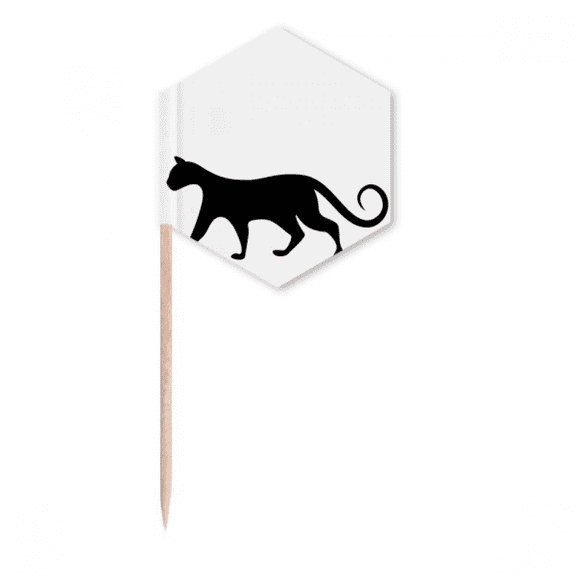 Charng Black Cat Lover Animal Art Outline Toothpick Flags Cupcake Picks Party Celebration