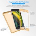 thumbnail image 2 of Full Body Case for iPhone SE 2020, iPhone 8 and iPhone 7 Case with [2 x Tempered Glass Screen Protector] Shockproof Hard PC Soft Silicone Cover for iPhone SE 2020/8/7 Case 4.7-Inch Gold, 2 of 8