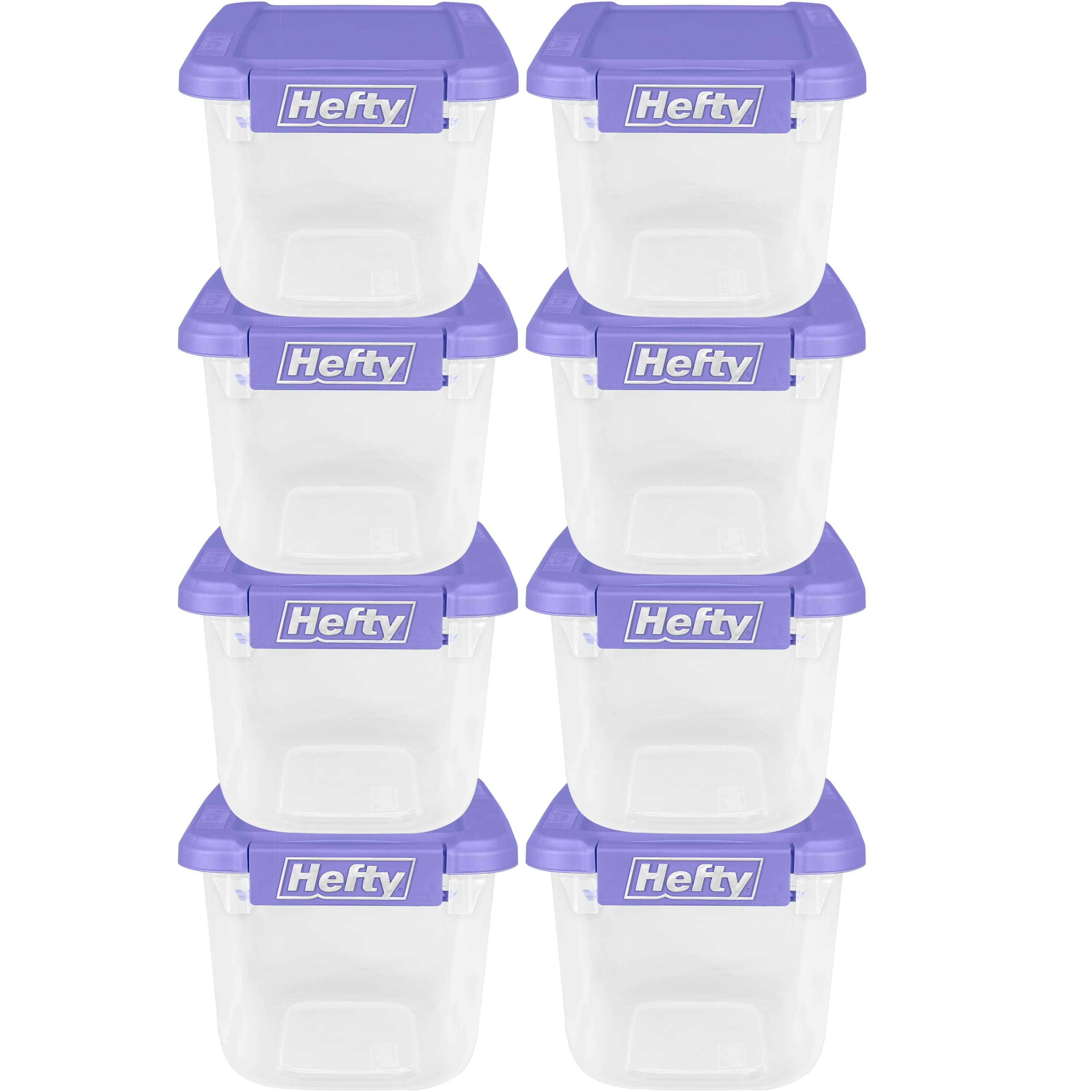  Hefty HI-RISE Clear Plastic Bin with Smoke Blue Lid (6