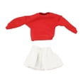 thumbnail image 1 of Lipstore Pull à Manches Longues et Jupe Costume pour Figurines d'Action Féminines de 6 Pouces Haut Rouge, 1 of 8