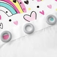 thumbnail image 4 of Cute Rainbow Curtains & Drapes Cartoon Rainbow Love Heart Pattern 30%-50% Blackout Curtains, Lovely Boho Rainbow 52Wx84L Curtains Pink Room Decor, 4 of 5