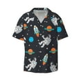 thumbnail image 5 of Picia Space Men's Linen Shirts Short Sleeve Cuban Beach Shirts Casual Shirts Button Down Shirt for Men Beach Summer Wedding Shirt-X-Large, 5 of 7
