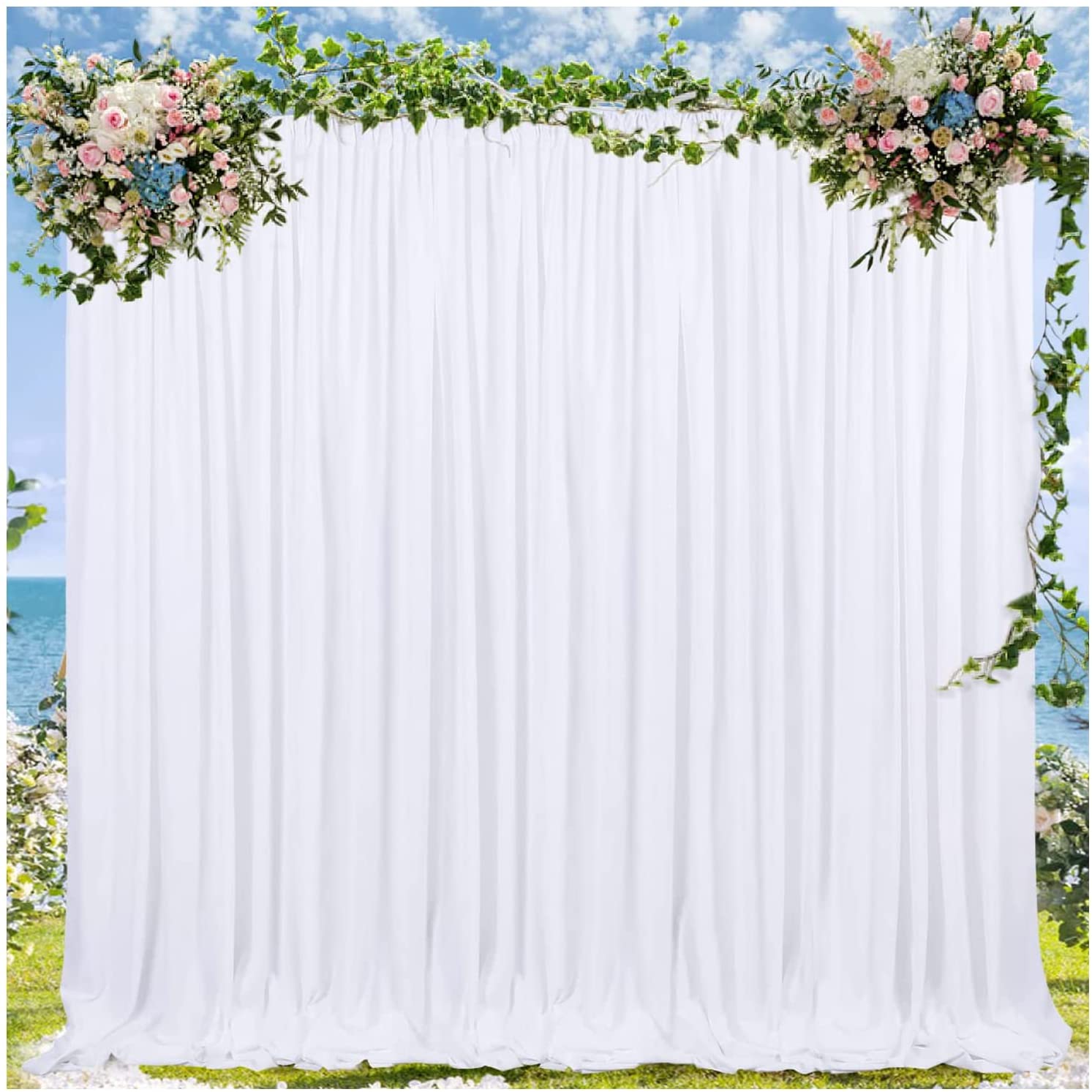 SoarDream White Backdrop Curtains for Parties 2 Panels 5ft x 10ft ...