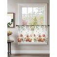 thumbnail image 2 of Sheer Curtains 54 Inch Length 2 Panels Set for Kitchen, Red Poppy Semi Sheer Curtains for Windows, Spring Farmhouse Country Flower Leaf Plant Voile Window Treatments Rod Pocket Curtain, 2 of 7