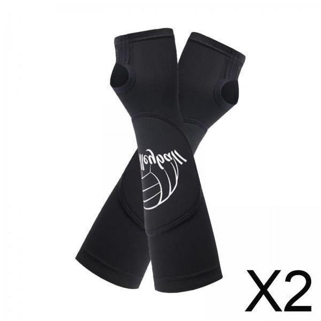 2xMangas De Voleibol Mangas De Voleibol Acolchadas Elásticas Almohadillas De Brazo De Voleibol M Negro