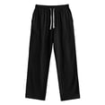 thumbnail image 7 of Afelkas Men's Relaxed Fit Casual Pants Drawstring Waist Lightweight Trousers for Daily Workwear and Easy Casual Weekend Outings Black,XXL, 7 of 7
