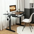 thumbnail image 2 of Costway 48'' Electric Sit to Stand Desk Adjustable Workstation w/ Keyboard Tray Brown, 2 of 10