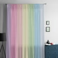 thumbnail image 5 of Rainbow Stripes Semi Sheer Curtains Drapes for Living Room,Bedroom,French Doors Window 63 Inches Long,Modern Colorful Cream Striped Aesthetics Rod Pocket Chiffon Curtain Drapery Voile Drape Panel, 5 of 6