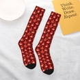 thumbnail image 4 of Daiia Sports Socks Christmas Red Balls Printed Novelty Crew Socks for Men Women Knee High Socks Cotton Socks Soft & Breathable Support Unisex Socks, 4 of 9