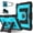 Black+Blue, variant on Rugged Case for Apple iPad Air 11 Inch M4 M3 M2 2026/2025/2024/ iPad Air 5th 4th Gen 10.9", Heavy Duty Tablet Case with Kickstand, Pencil Holder & Detachable Shoulder Strap,Black