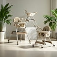 thumbnail image 4 of 6-in-1 Baby High Chair Convertible Baby Feeding Chairs & Portable Baby Rocking Chairs with Double-Layer Tray and Toy Rack for 0-36 Months,Beige, 4 of 12