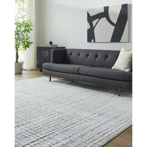 Livabliss Area Rugs for Living Room, 5x7 Siyah Modern Light Slate Rug, Bedroom Dining Room Home Decor Stain Resistant Carpet (5'3" x 7')