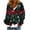 F, variant on Horkkom Christmas Cardigan for Women Christmas Tree Print Fleece Cardigans Holiday Button Down Jacket M