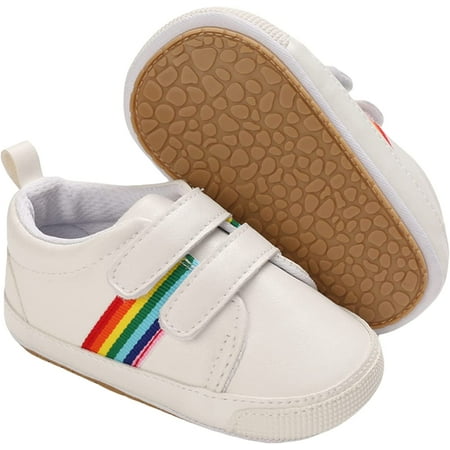 

DanceeMangoos Newborn Infant Baby Boys Girls Shoes Pu Leather Sneakers Non Slip Rubber Sole Toddler First Walker Crib Shoes
